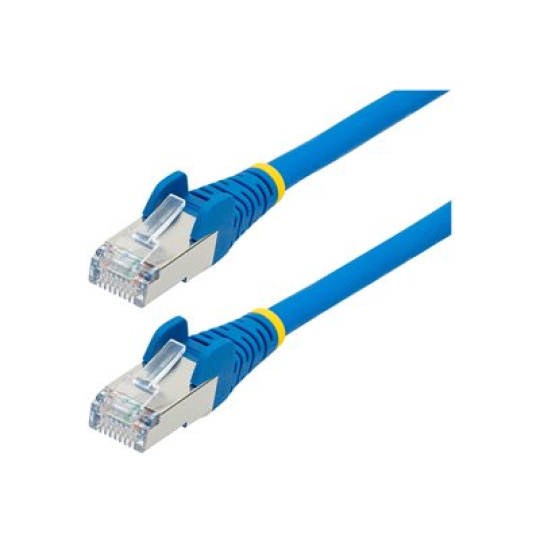 StarTech.com 50cm CAT6a Ethernet Cable - Blue - Low Smoke Zero Halogen (LSZH) - 10GbE 500MHz 100W PoE++ Snagless RJ-45 w/Strain Reliefs S/FTP Network Patch Cord - Patch kabel - RJ-45 (M) do RJ-45 (M) - 50 cm - S/FTP - CAT 6a - IEEE 802.3bt - neobsahuje halogen, lisovaný, provedení bez hrbolků, licna - modrá