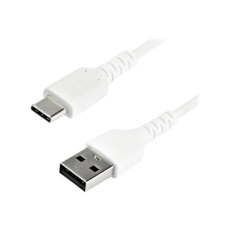 StarTech.com 2m USB A to USB C Charging Cable, Durable Fast Charge & Sync USB 2.0 to USB Type C Data Cord, Rugged TPE Jacket Aramid Fiber M/M 3A White, Samsung S10, S20, iPad Pro, Pixel - Heavy Duty and Rugged - USB kabel - USB (M) rovné do USB-C (M) rovné - Thunderbolt 3 / USB 2.0 - 2 m - bílá