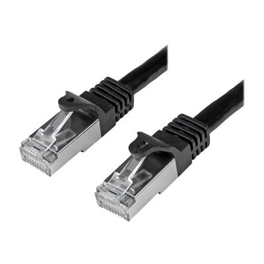 Startech 3m CAT6 Ethernet Cable, 10 Gigabit Shielded Snagless RJ45 100W PoE Patch Cord, CAT 6 10GbE SFTP Network Cable w/Strain Relief, Black, Wiring is UL Certified/TIA - Category 6 - 26AWG (N6SPAT3MBK) - Patch kabel - RJ-45 (M) do RJ-45 (M) - SFTP - CAT 6 - lisovaný, provedení bez hrbolku - cerná