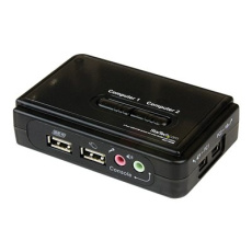 StarTech.com 2 Port USB VGA KVM Switch - Single VGA - Hot-key & Audio Support - 2048x1536 @60Hz KVM Switch - KVM Video Switch (SV211KUSB) - Přepínač KVM / audio - 2 x KVM / zvuk - 1 místní uživatel - desktop