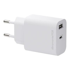 dbramante1928 re-charge - Sítový adaptér - 25 Watt - 2 výstupní konektory (24 pin USB-C, USB) - bílá dbramante1928 re-charge - Sítový adaptér - 25 Watt - 2 výstupní konektory (24 pin USB-C, USB) - bílá