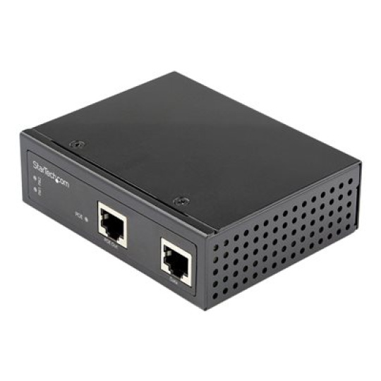 StarTech.com Industrial Gigabit PoE Injector, High Speed/High Power 90W, 802.3bt PoE++ 48V-56VDC DIN Rail UPoE/Ultra Power Over Ethernet Injector Adapter, -40C to +75C, Rugged, Gigabit PoE - 90W PoE++ Injector (POEINJ1G90W) - Dávkovac energie - 90 Watt - výstupní konektory: 2 - cerná