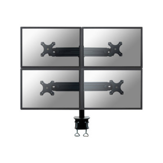 Neomounts by Newstar FPMA-D700D4 - Montážní sada - full-motion - pro 4 LCD displeje - černá - velikost obrazovky: 19"-30" - upevnění svorkou, upevnitelné na stůl