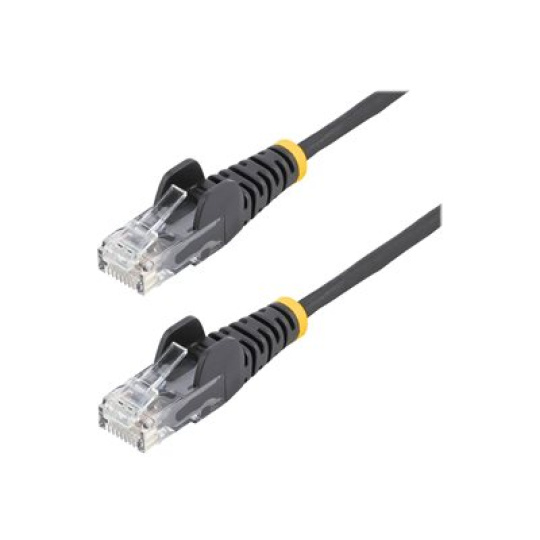 StarTech.com 2m Slim LSZH CAT6 Ethernet Cable, 10 Gigabit Snagless RJ45 100W PoE Patch Cord, CAT 6 10GbE UTP Network Cable w/Strain Relief, Black, ETL, Low Smoke Zero Halogen - Category 6 - 28AWG (N6PAT200CMBKS) - Patch kabel - RJ-45 (M) do RJ-45 (M) - 2 m - CAT 6 - provedení bez hrbolku - cerná