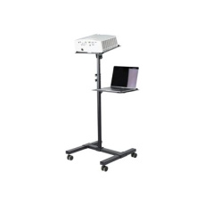StarTech.com Mobile Projector and Laptop Stand/Cart, Heavy Duty Portable Projector Stand (2 Vented Shelves, hold 22lb/10kg each), Height Adjustable Rolling AV Presentation Cart with Wheels - Lockable Casters - Vozík - pro projektor/notebook - ocel - černá