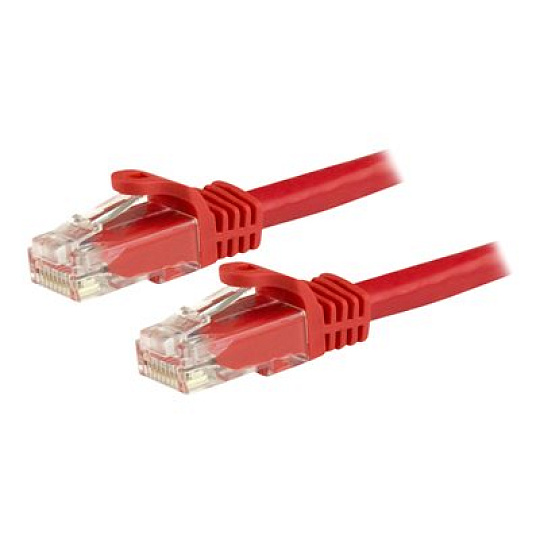 Startech 15m CAT6 Ethernet Cable, 10 Gigabit Snagless RJ45 650MHz 100W PoE Patch Cord, CAT 6 10GbE UTP Network Cable w/Strain Relief, Red, Wiring is UL Certified/TIA - Category 6 - 24AWG (N6PATC15MRD) - Patch kabel - RJ-45 (M) do RJ-45 (M) - 15 m - UTP - CAT 6 - lisovaný, provedení bez hrbolku - cervená