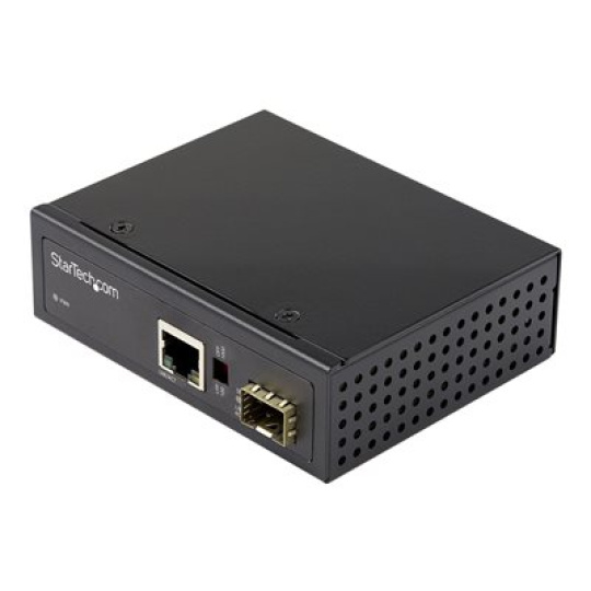 StarTech.com Industrial Fiber to Ethernet Media Converter, 1Gbps SFP to RJ45/ Cat6, Singlemode/Multimode Optical Fiber to Copper Gigabit Eternet Network, 12-56V DC, IP-30/ -40 to +75C - Fiber Media Converter (IMC1GSFP) - Konvertor médií s optickými vlákny - 1GbE - 1000Base-SX, 1000Base-T - RJ-45 / SFP (mini-GBIC)