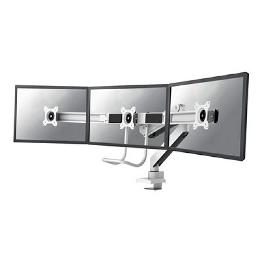 Neomounts NM-D775DX3 - Montážní sada - plný pohyb - pro 3 LCD displeje - hliník - bílá - velikost obrazovky: 17"-24" - upevnění svorkou, průchodka, upevnitelné na stůl