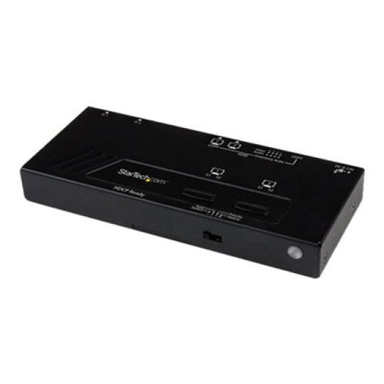 StarTech.com 2x2 HDMI Matrix Switch with Remote - 1080p Automatic & Priority Switcher - Video Wall Auto Selector Splitter Box - Audio Out (VS222HDQ) - Spínac video/audio - desktop - pro P/N: SVA12M2NEUA, SVA12M5NA