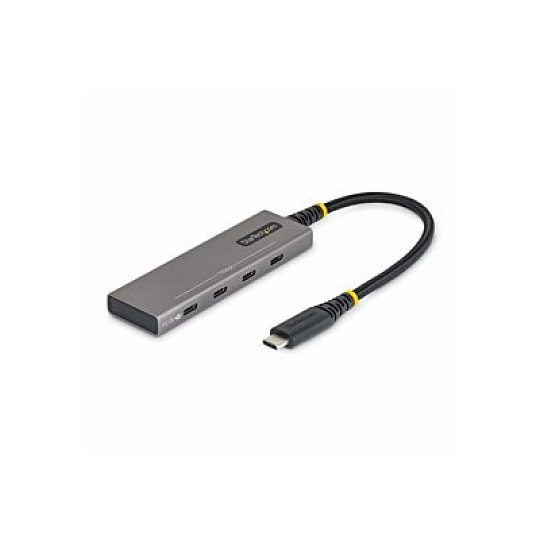 Startech - Rozbocovac - 4-portový, 10 Gbps, napájení PD 100 W, ochrana proti pretížení, PCR hliník - 3 x USB-C 3.2 Gen 2 + 1 x USB-C 3.2 Gen 2 (dodávka energie) - desktop