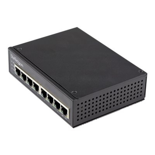 StarTech.com Industrial 8 Port Gigabit PoE Switch, 30W, Power Over Ethernet Switch, Gigabit Ethernet GbE PoE+ Unmanaged Switch, Rugged High Power Gigabit Network Switch IP-30, -40C to 75C - Gigabit Ethernet PoE (IESC1G80UP) - Prepínac - nerízený - 8 x 10/100/1000 (PoE+) - lze montovat na konzolu DIN, pro pripevnení na zed - PoE+ (200 W) - DC napájení