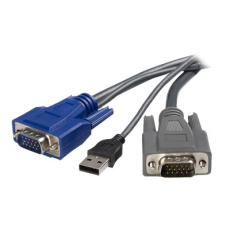 StarTech.com 6 ft Ultra-Thin USB VGA 2-in-1 KVM Cable (SVUSBVGA6) - Kabel klávesnice / videa / myši (KVM) - USB, HD-15 (VGA) (M) do HD-15 (VGA) (M) - 1.8 m - cerná - pro P/N: SV1631DUSBU, SV1631DUSBUK, SV431DUSBU, SV831DUSBAU, SV831DUSBU, SV831DUSBUK