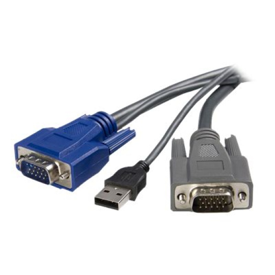 StarTech.com 6 ft Ultra-Thin USB VGA 2-in-1 KVM Cable (SVUSBVGA6) - Kabel klávesnice / videa / myši (KVM) - USB, HD-15 (VGA) (M) do HD-15 (VGA) (M) - 1.8 m - cerná - pro P/N: SV1631DUSBU, SV1631DUSBUK, SV431DUSBU, SV831DUSBAU, SV831DUSBU, SV831DUSBUK