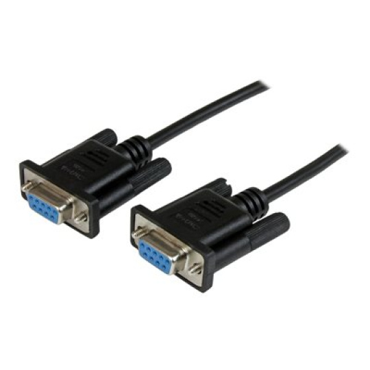 StarTech.com 2m Black DB9 RS232 Serial Null Modem Cable F/F - DB9 Female to Female - 9 pin RS232 Null Modem Cable - 2 meter, Black - Null modem kabel - DB-9 (F) do DB-9 (F) - 2 m - lisovaný, krídlové šrouby - cerná - pro P/N: PCI2S5502, PEX4S953, PEX4S953LP
