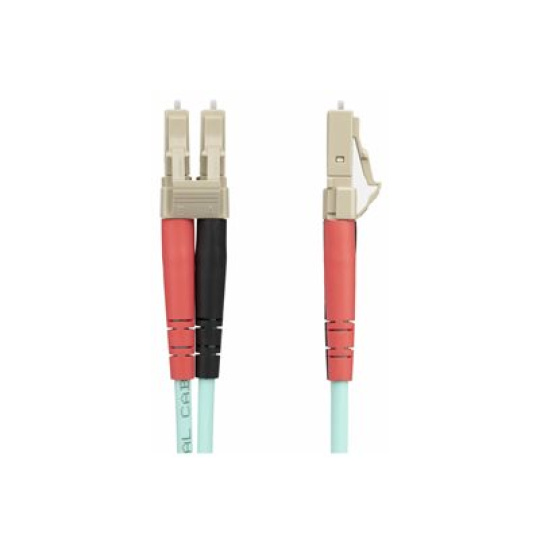 StarTech.com 25m (82ft) LC/UPC to LC/UPC OM4 Multimode Fiber Optic Cable, 50/125?m LOMMF/VCSEL Zipcord Fiber, 100G Networks, Low Insertion Loss, LSZH Fiber Patch Cord - Patch kabel - LC/UPC multi-mode (M) do LC/UPC multi-mode (M) - 25 m - 25 m - optické vlákno - duplex - 50 / 125 mikron - OM4 - neobsahuje halogen, až 100 Gbps rychlost prenosu dat - vode - barva