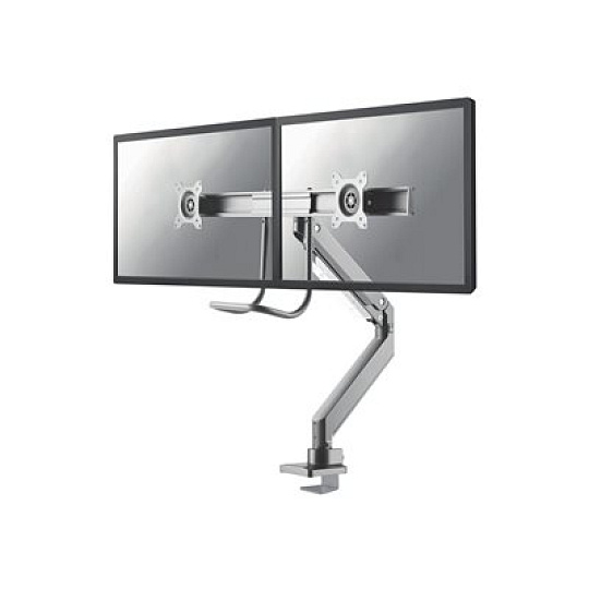 Neomounts NM-D775DX - Montážní sada - plný pohyb - pro 2 LCD displeje - stříbrná - velikost obrazovky: 10"-32" - upevnění svorkou, průchodka, upevnitelné na stůl