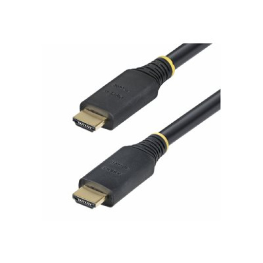 StarTech.com 15m (49.2ft) Active High Speed HDMI Cable, 4K60Hz - Vysoká rychlost - kabel HDMI s ethernetem - HDMI s piny (male) do HDMI s piny (male) - 15 m - odstínený - cerná - aktivní, podpora 2K144Hz, podpora 4K60Hz, podpora HDR10