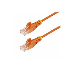 Startech 50cm Orange Slim CAT6 Ethernet Cable, Snagless, 28AWG, LSZH - Patch kabel - RJ-45 (M) do RJ-45 (M) - 50 cm - 3.6 mm - UTP - CAT 5/5e/6 - IEEE 802.3bt - neobsahuje halogen, provedení bez hrbolku - oranžová