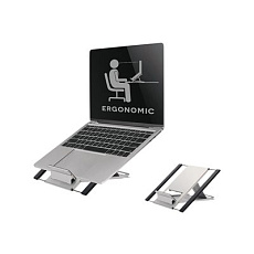 Neomounts NSLS100 - Stojan - pro notebook / tablet - stříbrná - velikost obrazovky: 10"-22" - na stůl