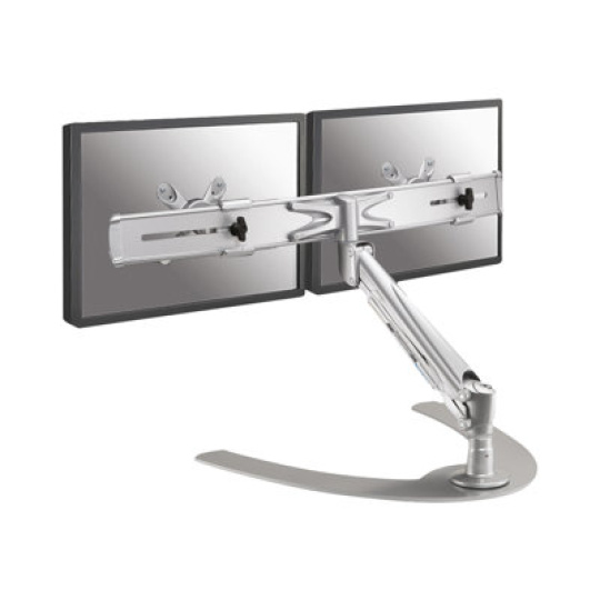 Neomounts by Newstar FPMA-D940DD - Stojan - full-motion - pro 2 LCD displeje - stříbrná - velikost obrazovky: 10"-24" - stolní stojan, upevnitelné na stůl