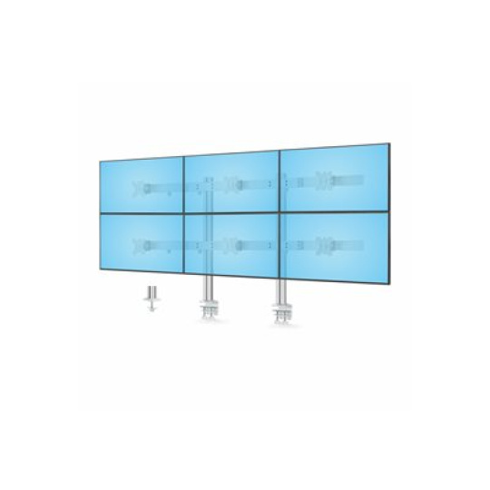 StarTech.com Six-Monitor Desk Mount w/ Crossbar, Up To 32" Screens/17.6lb - Montážní sada - pro 6 LCD displeju - Sloupec, dvojitý - ocel, plast - bílá - velikost obrazovky: 17"-32" - upevnitelné na stul