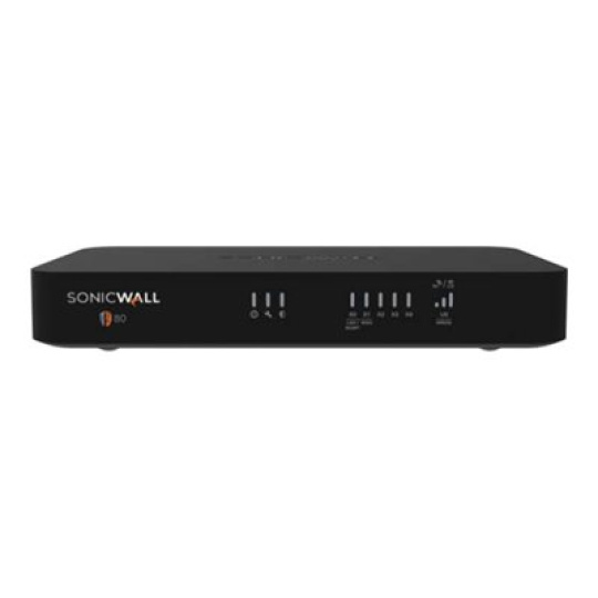 SonicWall TZ80 - TotalSecure Advanced Edition - bezpečnostní zařízení - s 1 year Advanced Protection Service Suite - 5 porty - 1GbE - desktop