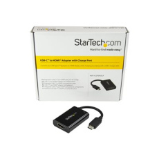 StarTech.com USB C to HDMI 2.0 Adapter with Power Delivery, 4K 60Hz USB Type-C to HDMI Display/Monitor Video Converter, 60W PD Pass-Through Charging Port, Thunderbolt 3 Compatible, Black - USB-C Display Adapter (CDP2HDUCP) - Video adaptér - 24 pin USB-C s piny (male) do HDMI, USB-C (pouze napájení) se zdířkami (female) - černá - USB Power Delivery (60W), podpora 4K60Hz (4096 x 2160) StarTech.com USB C to HDMI 2.0 Adapter with Power Delivery, 4K 60Hz USB Type-C to HDMI Display/Monitor Video Converter, 60W PD Pass-Through Charging Port, Thunderbolt 3 Compatible, Black - USB-C Display Adapter (CDP2HDUCP) - Video adaptér - 24 pin USB-C s piny (male) do HDMI, USB-C (pouze napájení) se zdířkami (female) - černá - USB Power Delivery (60W), podpora 4K60Hz (4096 x 2160)