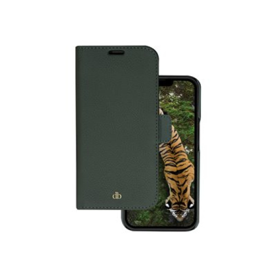 dbramante1928 New York - Pouzdro s klopou pro mobilní telefon - pebbled full-grain sustainable leather - evergreen - pro Apple iPhone 14 Pro