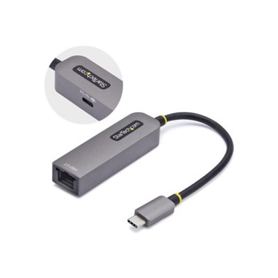 StarTech.com 2.5GbE USB-C to Ethernet Adapter - Síťový adaptér - USB-C 3.2 Gen 1 / Thunderbolt 3 - 10M/100M/1G/2.5 Gigabit Ethernet + USB-C 3.2 Gen 1 - šedá space gray