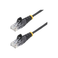 StarTech.com 2m Slim LSZH CAT6 Ethernet Cable, 10 Gigabit Snagless RJ45 100W PoE Patch Cord, CAT 6 10GbE UTP Network Cable w/Strain Relief, Black, Fluke Tested/ETL, Low Smoke Zero Halogen - Category 6 - 28AWG (N6PAT200CMBKS) - Patch kabel - RJ-45 (M) do RJ-45 (M) - 2 m - CAT 6 - provedení bez hrbolku - cerná