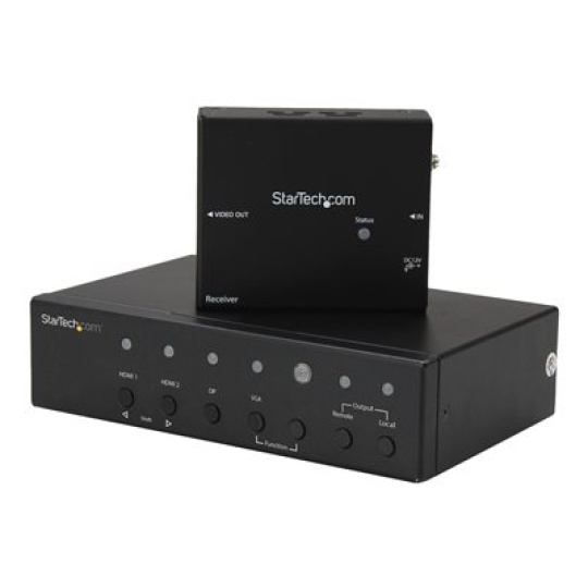StarTech.com Multi-Input HDBaseT Extender with Built-in Switch - DisplayPort VGA and HDMI Over CAT5e or CAT6 - Up to 4K - up to 230 ft (STDHVHDBT) - Video/audio nástavec - HDMI - pres CAT 5e/6 - až 70 m