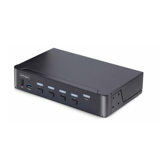 StarTech.com 4-Port DisplayPort 1.4 KVM Switch, 8K 60Hz / 4K 144Hz, 2x USB 3.0 Ports, 4x USB 2.0 Ports, Hotkey Switching, TAA Compliant (D86A2-4-PORT-8K-KVM) - Přepínač KVM / audio / USB - 4 x KVM / zvuk / USB - 1 místní uživatel - desktop - kompatibilní s TAA