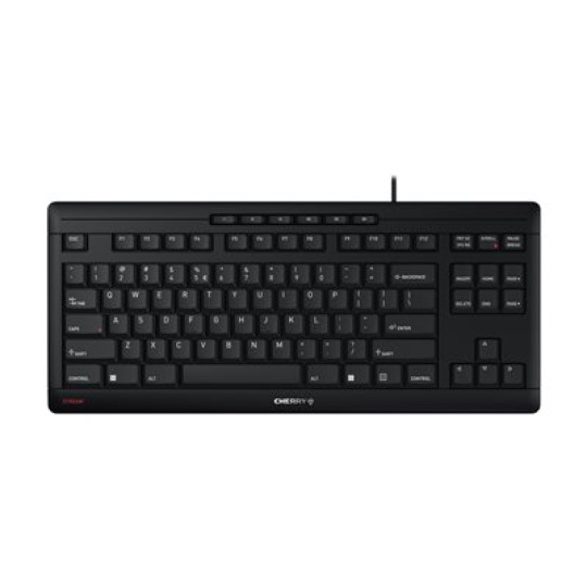 CHERRY STREAM KEYBOARD TKL - Klávesnice - USB - USA se symbolem Euro - klávesový spínač: CHERRY SX - černá