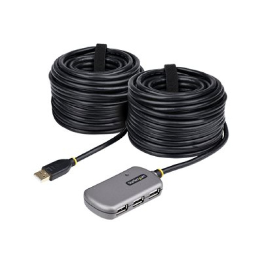 StarTech.com USB Extender Hub, 24m USB 2.0 Extension Cable with 4-Port USB Hub, Active/Bus Powered USB Repeater Cable, Optional 10W Power Supply Included - USB-A Hub w/ ESD Protection (U02442-USB-EXTENDER) - Rozbocovac - 4 x USB 2.0