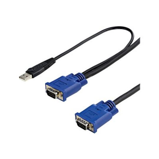 StarTech.com 10 ft Ultra Thin USB VGA 2-in-1 KVM Cable - VGA KVM Cable - USB KVM Cable - KVM Switch Cable (SVECONUS10) - Kabel video / USB - USB, HD-15 (VGA) (M) do HD-15 (VGA) (M) - 3.05 m - cerná - pro P/N: CAB831HDU, RACKCONS1908, SV1631DUSBUK, SV565DUTPU, SV565UTPUL, SV831DUSBUK