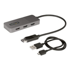 StarTech.com 3-Port MST Hub, DisplayPort to Triple HDMI Monitors, 4K 60Hz, DP 1.4 Multi-Monitor Video Adapter with 1ft (30cm) Built-in Cable, USB Powered, Windows Only - Multi-Stream Transport Hub (MST14DP123HD) - Spínac video/audio - 3 x HDMI - desktop StarTech.com 3-Port MST Hub, DisplayPort to Triple HDMI Monitors, 4K 60Hz, DP 1.4 Multi-Monitor Video Adapter with 1ft (30cm) Built-in Cable, USB Powered, Windows Only - Multi-Stream Transport Hub (MST14DP123HD) - Spínac video/audio - 3 x HDMI - desktop