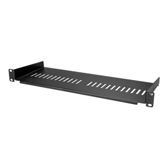 StarTech.com 1U Vented Server Rack Cabinet Shelf, 7in Deep Fixed Cantilever Tray, Rackmount Shelf for 19" AV/Data/Network Equipment Enclosure w/ Cage Nuts & Screws, 44lbs Weight Capacity - 1U Vented Rack Shelf (CABSHELF1U7V) - Police skríne - cerná - 1U - 7"