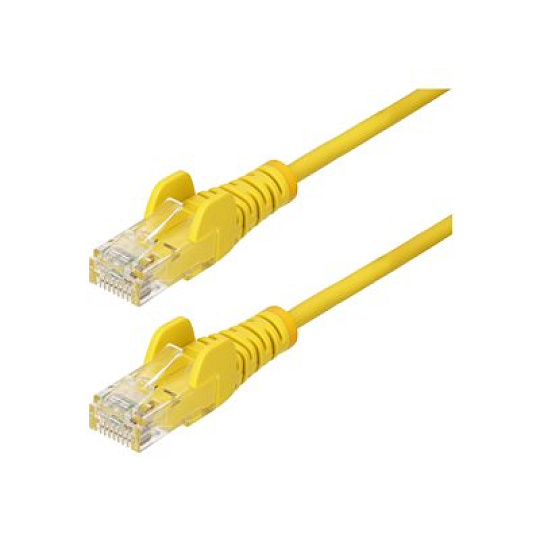 Startech - Patch kabel - RJ-45 (M) do RJ-45 (M) - 25 cm - 3.6 mm - UTP - CAT 5/5e/6 - IEEE 802.3bt - neobsahuje halogen, provedení bez hrbolku, rovný - žlutá