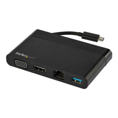 StarTech.com USB C Multiport Adapter with HDMI, VGA, Gigabit Ethernet & USB 3.0, USB C to 4K HDMI or 1080p VGA Display Mini Dock Hub, USB Type-C Travel Docking Station for USB-C Laptops - Portable USB-C Dock (DKT30CHVCM) - Dokovací stanice - USB-C - VGA, HDMI - 1GbE