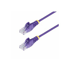 Startech 50cm Purple Slim CAT6 Ethernet Cable, Snagless, 28AWG, LSZH - Patch kabel - RJ-45 (M) do RJ-45 (M) - 50 cm - 3.6 mm - UTP - CAT 5/5e/6 - IEEE 802.3bt - neobsahuje halogen, provedení bez hrbolku - purpurová