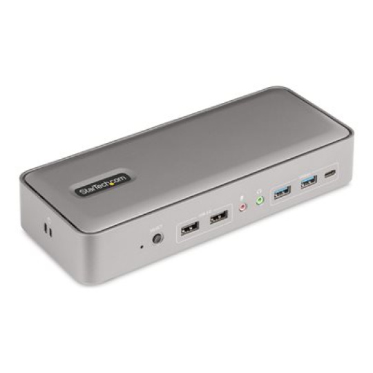 StarTech.com Dual-Laptop USB-C KVM Docking Station, Dual Monitor 4K 60Hz DisplayPort Dock, 5-Port USB Hub, GbE, 90W/45W Power Delivery to Two Laptops, Windows/Mac, 2-Host KVM Dock - Dokovací stanice - USB-C 3.2 Gen 2 - 2 x DP - 1GbE - kompatibilní s TAA