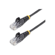 StarTech.com - Patch kabel - RJ-45 (M) do RJ-45 (M) - 25 cm - 3.6 mm - UTP - CAT 5/5e/6 - IEEE 802.3bt - neobsahuje halogen, provedení bez hrbolku, straight - cerná