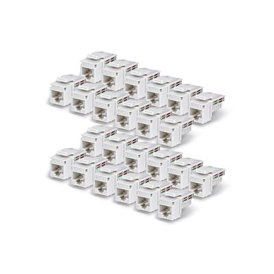 Startech - Konektor keystone - 90°, 110 punch down - CAT 6 - UTP - RJ-45 - bílá - kompatibilní s TAA (balení 24)