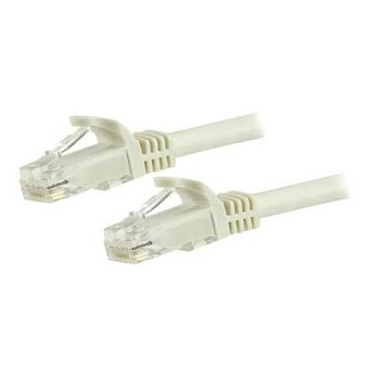 Startech 7.5m CAT6 Ethernet Cable, 10 Gigabit Snagless RJ45 650MHz 100W PoE Patch Cord, CAT 6 10GbE UTP Network Cable w/Strain Relief, White, Wiring is UL Certified/TIA - Category 6 - 24AWG (N6PATC750CMWH) - Patch kabel - RJ-45 (M) do RJ-45 (M) - 7.5 m - UTP - CAT 6 - provedení bez hrbolku - bílá