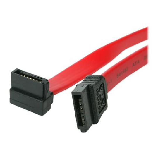 StarTech.com 18in SATA to Right Angle SATA Serial ATA Cable - 18in SATA Cable - 18 SATA Cable - 18in angled SATA Cable - Kabel SATA - Serial ATA 150/300/600 - SATA (R) do SATA (R) - 45.7 cm - pravoúhlý konektor - cervená - pro P/N: 25S22M2NGFFR, 35S24M2NGFF, CFAST2SAT25, S251BU31REM, S322M225R, S32M2NGFFPEX