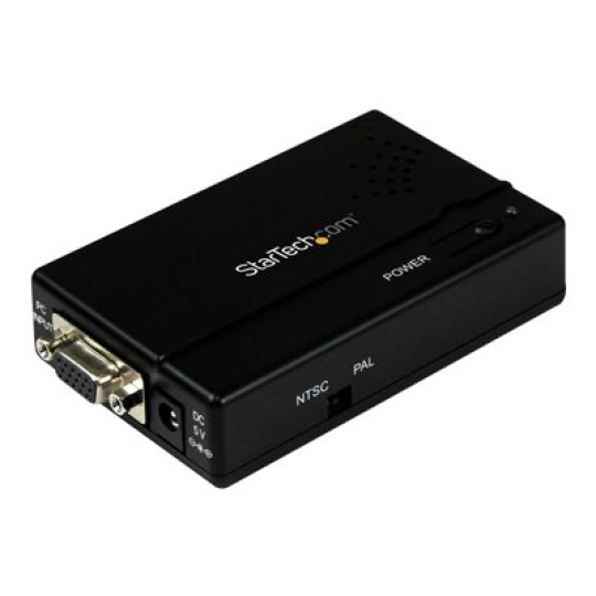StarTech.com High Resolution VGA to Composite (RCA) or S-Video Converter - PC to TV Video Adapter - 1600x1200 RGB to TV (VGA2VID) - Nástroj pro prevod videa - VGA - kompozitní video, S-video - cerná