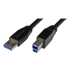 StarTech.com 30ft USB 3.0 USB-A to USB-B Cable - M/M - Active - USB Type-A to USB Type-B Cable - USB 3.1 Gen 1 (5 Gbps) Cable (USB3SAB10M) - Kabel USB - USB Type B (M) do USB typ A (M) - USB 3.0 - 10 m - lisovaný - cerná