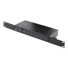 StarTech.com 16-Port Industrial USB 3.0 Hub 5Gbps, Metal, DIN/Surface/Rack Mountable, ESD Protection, Terminal Block Power, up to 120W Shared USB Charging, Dual-Host Hub/Switch (5G16AINDS-USB-A-HUB) - Rozbočovač - průmyslový - 16 x USB 3.2 Gen 1 - desktop, lze montovat na konzolu DIN, Lze montovat do rozvaděče