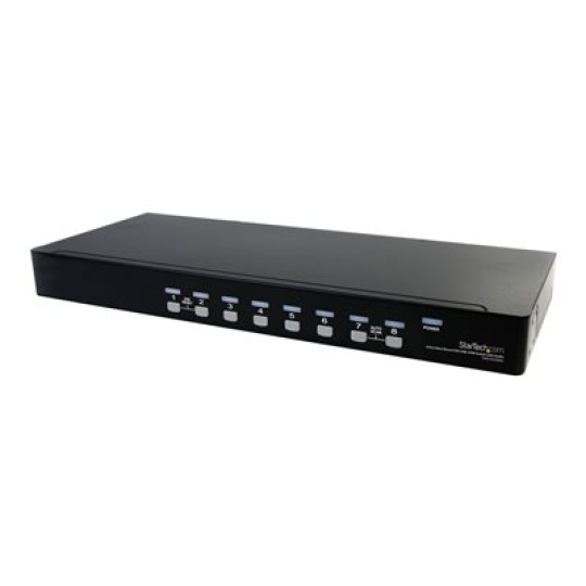 StarTech.com 8 Port VGA KVM Switch - 1U Rack Mount - USB VGA KVM Switch with Audio - 1920 x 1440 @60hz - KVM Video Switch (SV831DUSBAU) - Prepínac KVM / audio - 8 x KVM / zvuk - 1 místní uživatel - desktop - pro P/N: RK3236BKF, RK4236BKB, RK4242BK24, RK4242BK30, RKCONS1701, RKCONS17HD, RKQMCAB12V2