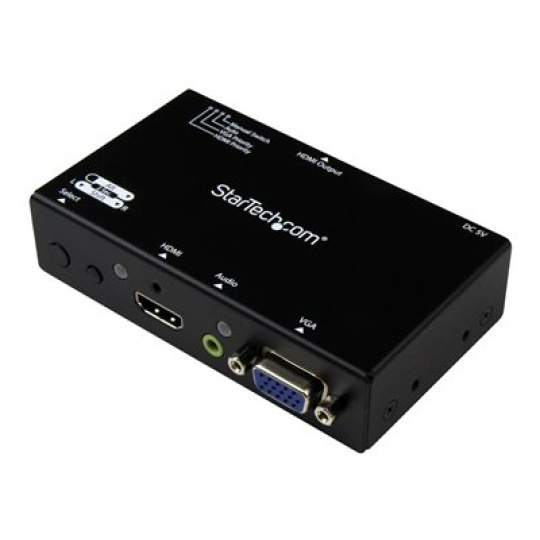 StarTech.com 2x1 VGA + HDMI to HDMI Switch / Selector Box - 1080p Multi Video Input Automatic Switcher - 2 Computers In 1 Monitor Out (VS221VGA2HD) - Spínac video/audio - desktop - pro P/N: SVA5N3NEUA